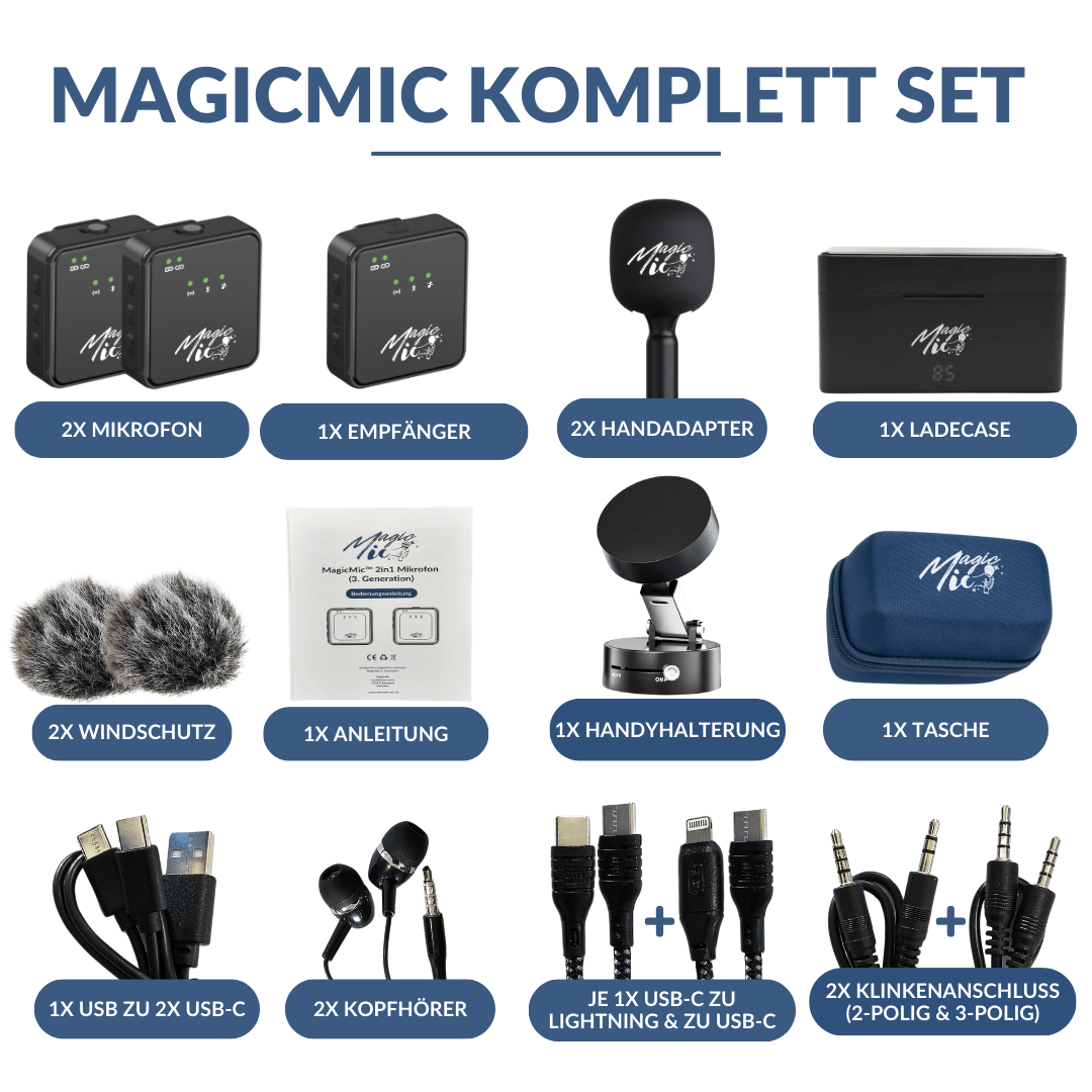 Magic Mike Set MagicMic - Hochwertige Mikrofone und Zubehör für klare Audioaufnahmen